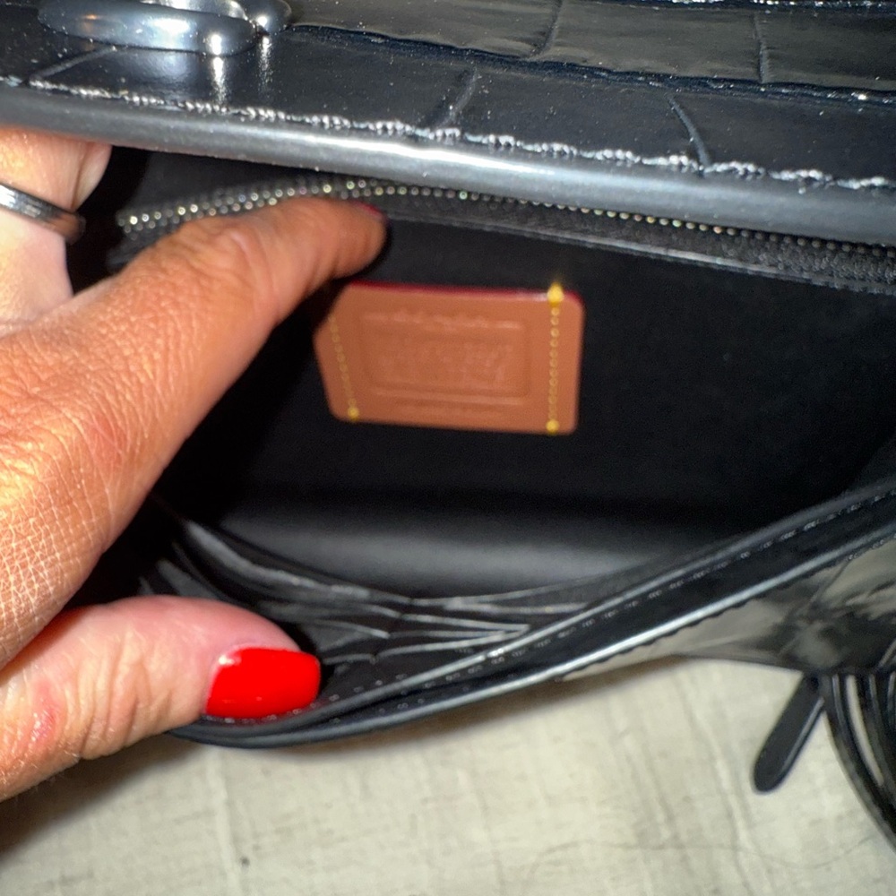 Coach Black Croc Hayden Crossbody/ Clutch Bag - Picture 8 of 11